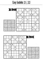 Two easy level sudoku puzzles, No 21 and No 22